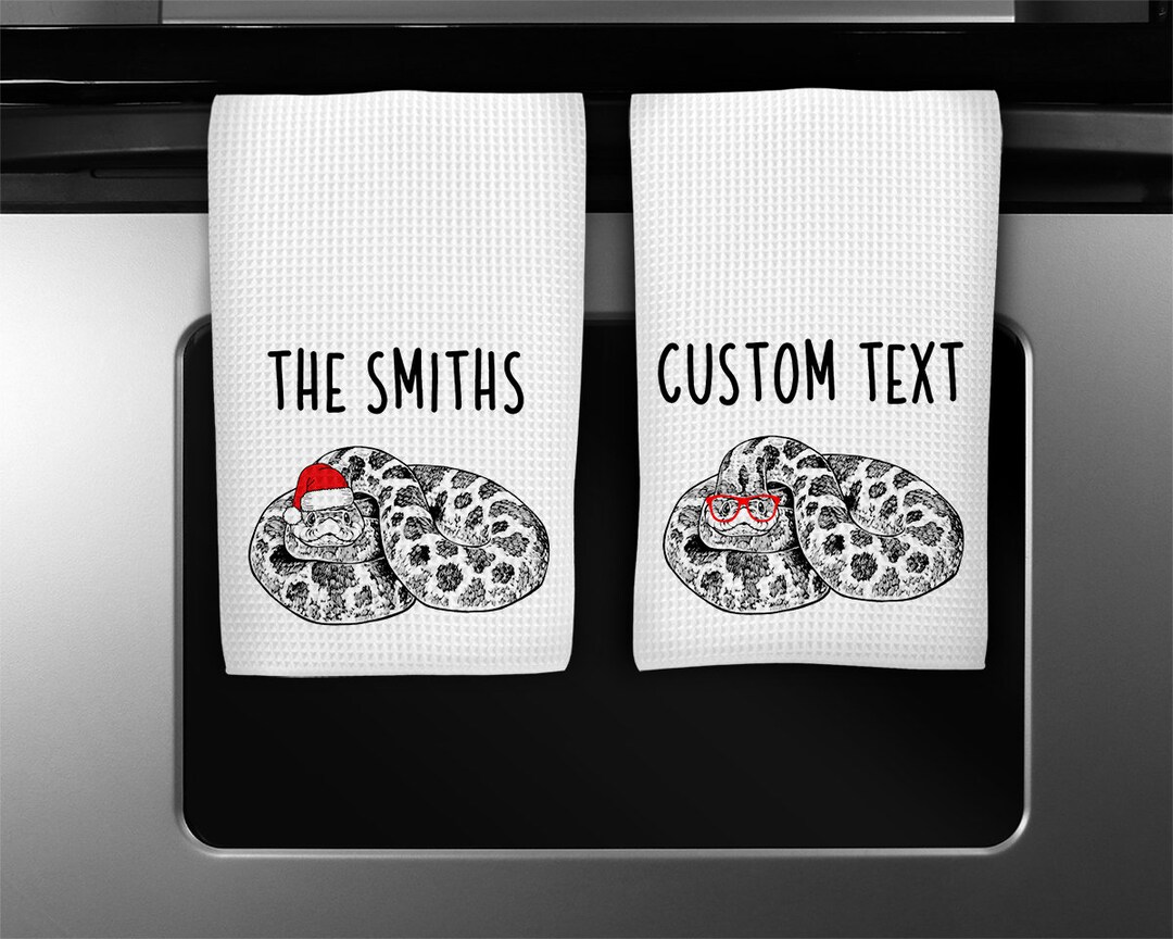 Hognose Snake Kitchen Towel, Christmas Snake Tea Towel, Funny Reptile