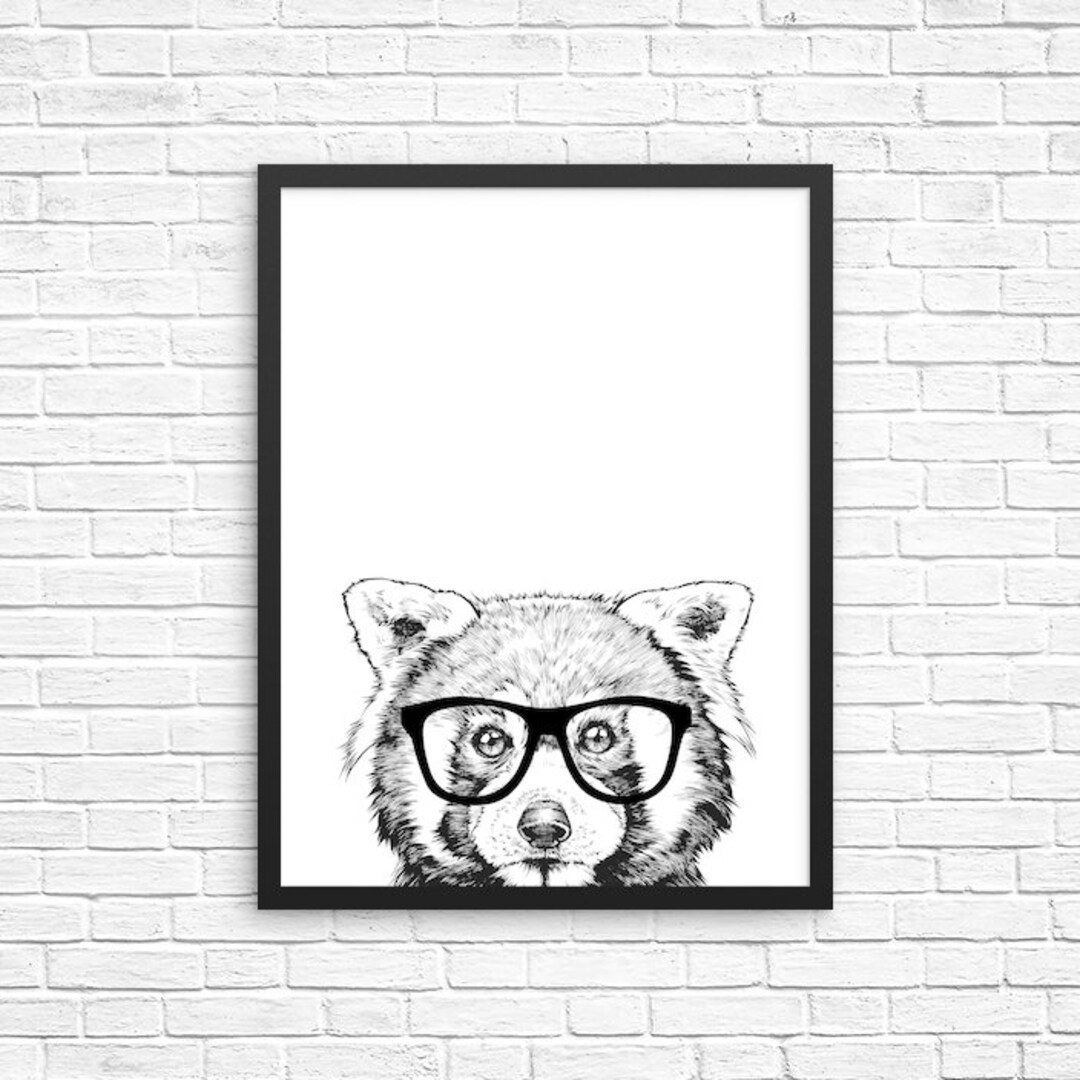 Red Panda Wall Art, Animal Portrait Print, Farmhouse Sign, Pet Wall
