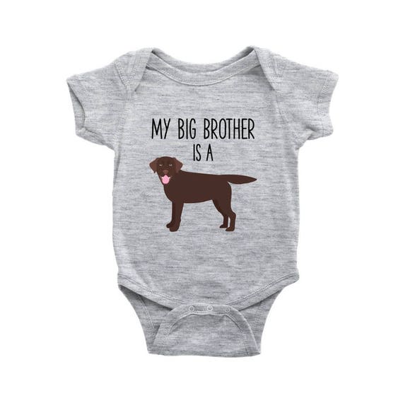 My Big Brother Sister is a Chocolate Labrador Retriever Baby Bodysuit Funny Dog Lover Baby Clothes Baby Boy Baby Girl Bodysuit Etsy Canada