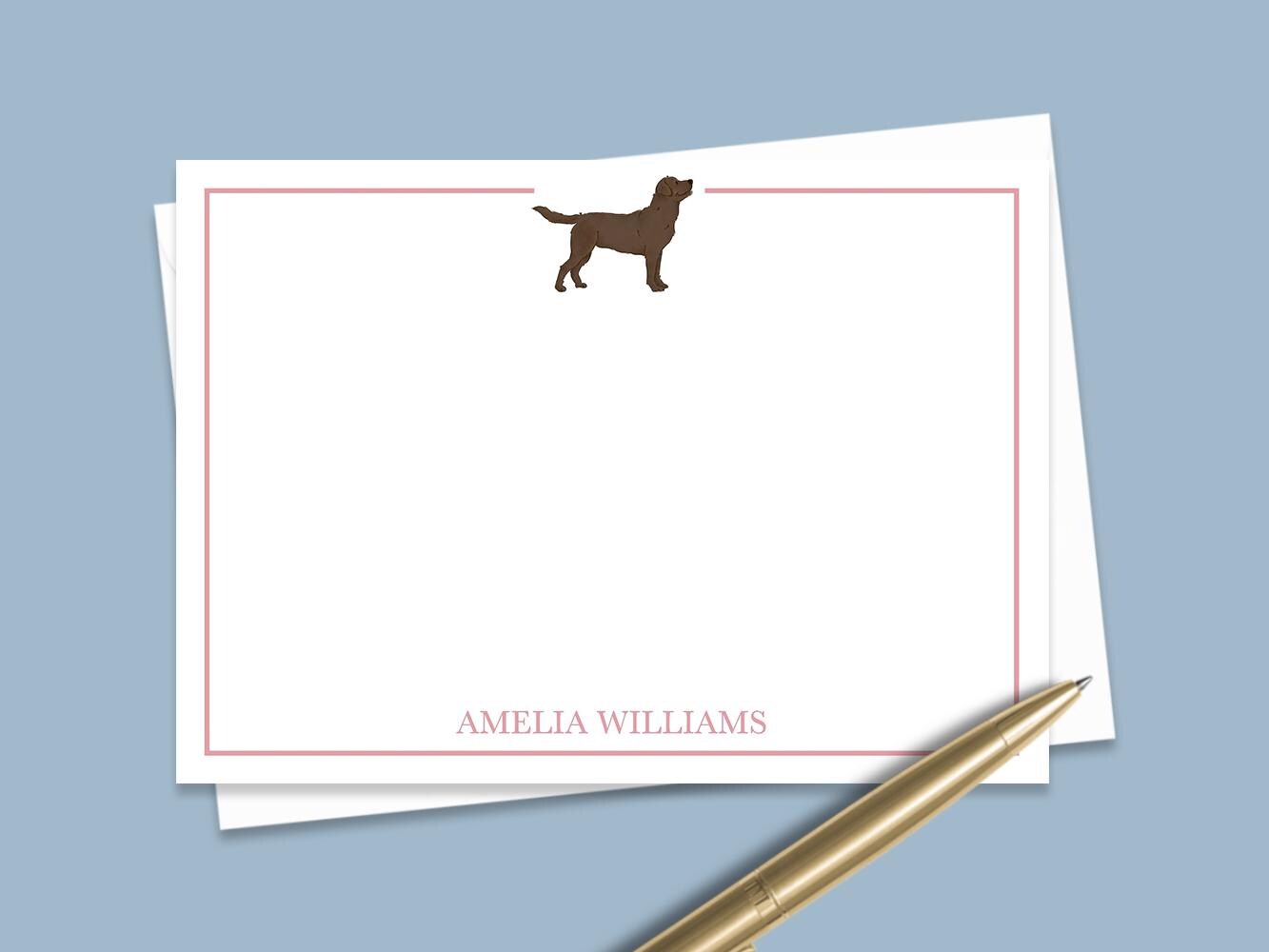 Custom Labrador Retriever Note Cards, Personalized Dog Notecard Set ...