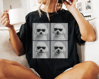 Bichon Frise Shirt, Photobooth Bichon Dog Tshirt, Funny Dog Comfort Colors Shirt, Bichon Frise Lover Gifts, Bichon Mom Gift