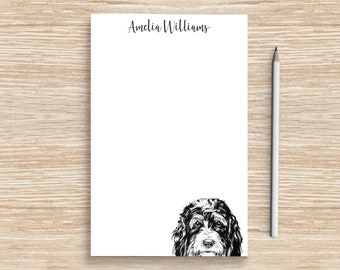 Bernedoodle Notepad, Personalized Dog Notepad, Custom Doodle Dog Stationery, Teacher Veterinarian Graduation Gift, Bernedoodle Mom Gifts