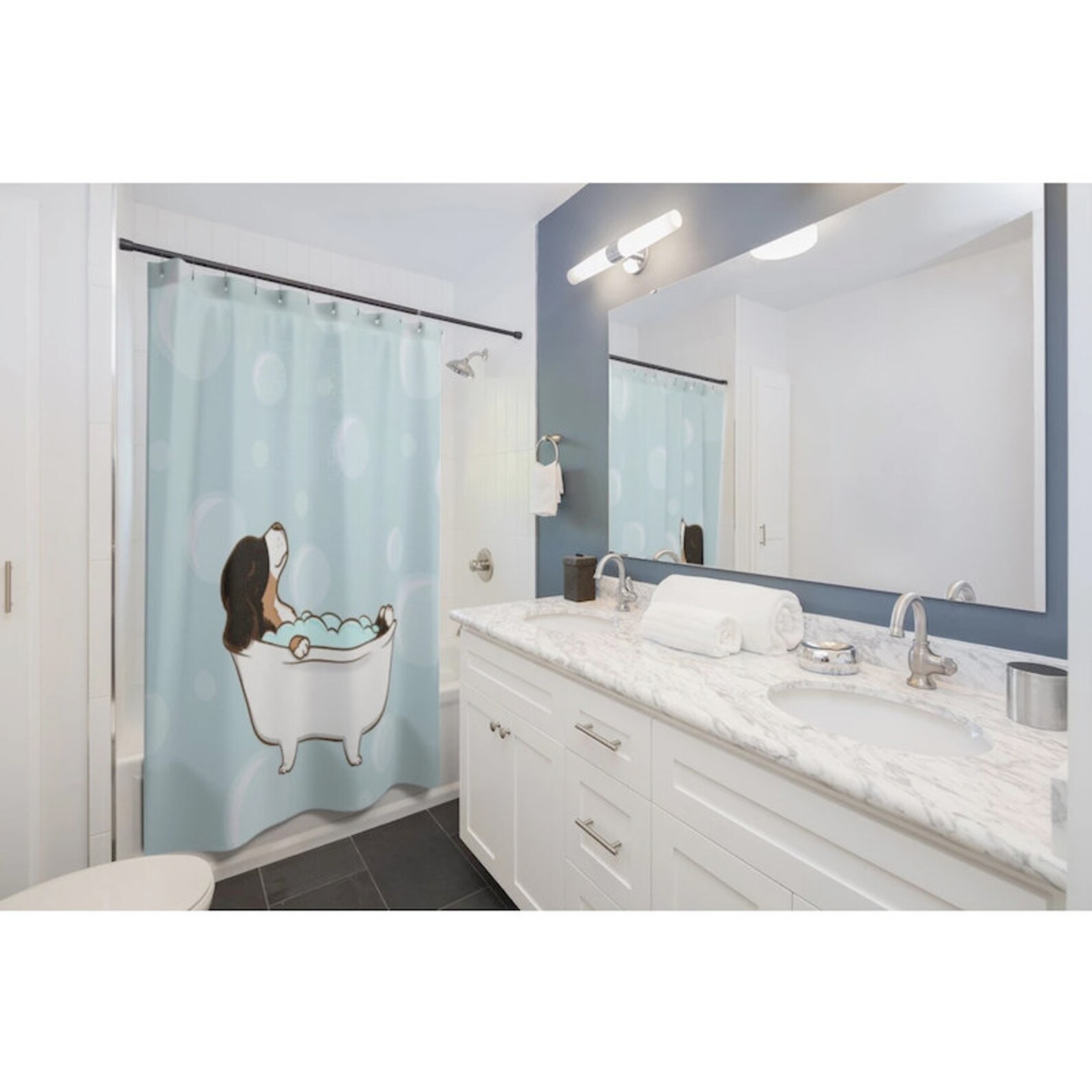 Bernese Mountain Dog Shower Curtain Dog Shower Curtains Bath Etsy