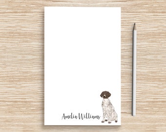 Bloc de notas GSP, Bloc de notas personalizado para perros braco alemán de pelo corto, papelería para perros personalizada, regalo veterinario de compañero de trabajo, maestro, regalos de mamá GSP