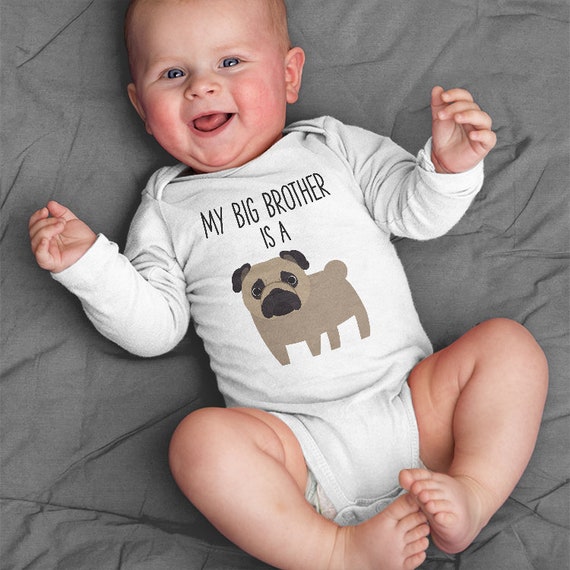 My Sister Is A Pug Baby Bodysuit - Cute Dog Lover Onesie
