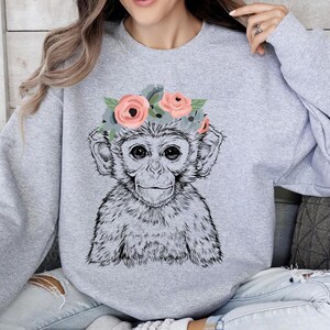 Funny and Cute Nerdy Safari Animal Wearing Glasses shirt for Monkey lovers! This Monkey art tshirt, tank top, kids tee, youth or sweatshirt is a perfect gift for Monkey Lover and Wild Animal Lovers.