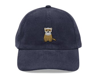Ferret Hat, Ferret Cap, Beanie, Ferret Embroidered Baseball Hat, Animal Dad Hat, Ferret Lover Cap, Fathers Day Gift
