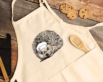 Hedgehog Apron, Hedgie Mom Aprons with pockets, Pet Animal Cooking Baking Apron For Women, Men, Kitchen Chef Gifts, Hostess Gift Ideas
