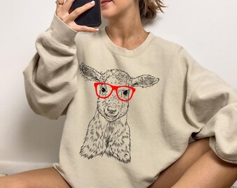 Goat Shirt, Baby Goat Sweatshirt, Cute Goat Lover Gift, Funny Farm Animal Lover Gift, Farmhouse Tshirt, Farmer Shirt, Goat Mom Gift