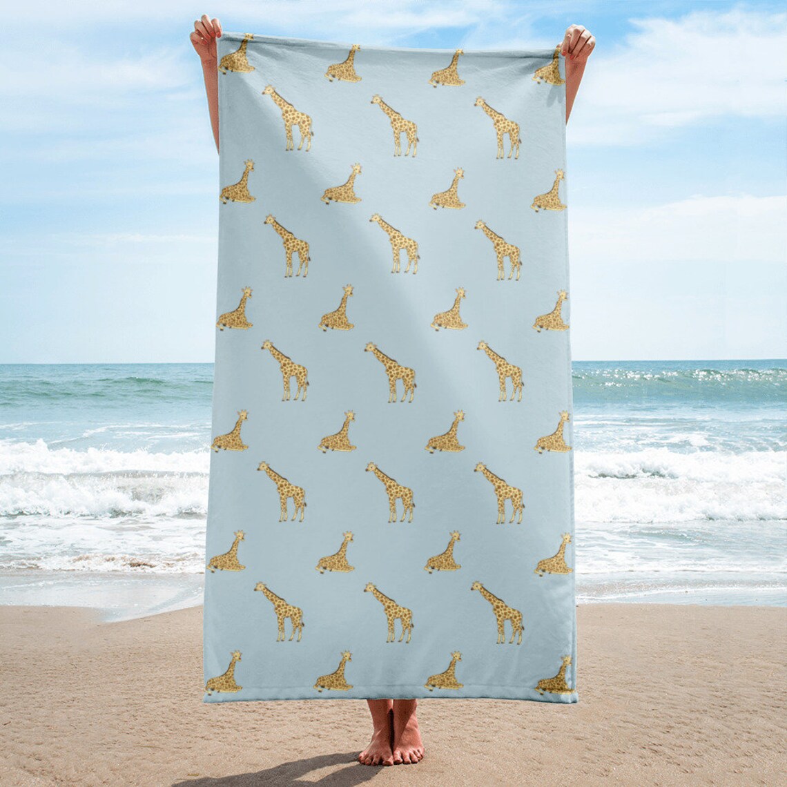 Giraffe Beach Towel Bath Towel Cute Safari Animal Towel Etsy