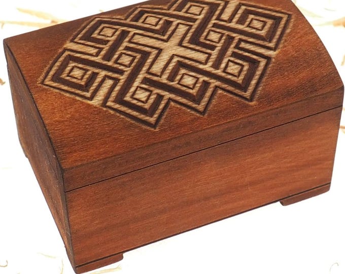 Wooden jewelry box, viking celtic plait, hand carved, personalized, historical, gift box, wedding memory,