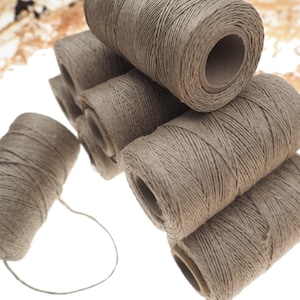 NATURAL linen thread, unwaxed grey Linen String , Warp Thread thickness of 1mm / 3ply 100grams (210 yards ~ 190 metres), linen sewing thread