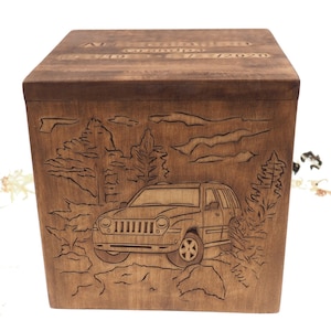 Square Personalized Wood Urn For Human Ashes, Wooden Memorial Box, Carved Keepsake Cremation Urns, Cremation Boxes For Burial