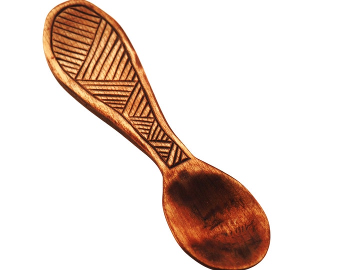 Wooden Hand Carved Spoon in Slavic pattern