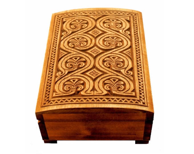 Novograd wooden hand carved jewelry box, keepsake box, jewelry storage