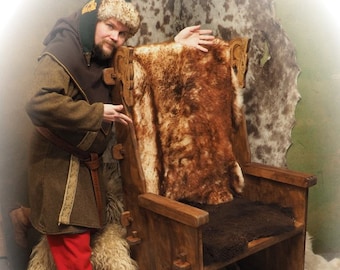 Personalized Viking Medieval Throne 140 Cm High 55 Inch Larp Sca Reenactment Chair Wood Throne Etsy Canada