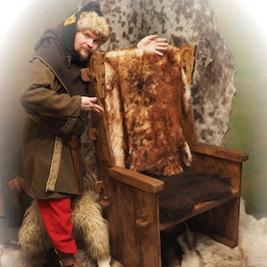Viking medieval throne , larp, sca reenactment chair, historical furniture, viking throne,