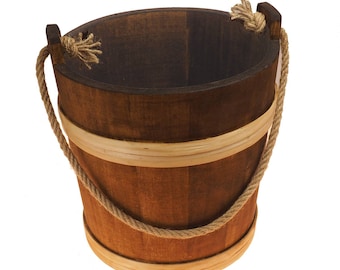 10 Litre Bucket With Rope, 2,6 gal, country , viking, medieval, handmade,  larp and SCA, reenactment