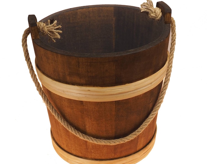 10 Litre Bucket With Rope, 2,6 gal, country , viking, medieval, handmade, witcher, game of thrones, larp and SCA, reenactment