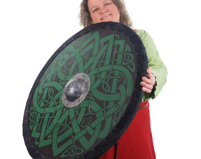 Personalized Pattern, Green Dragon Viking Shield , 30 inch, Norseman , Wall decor, Larp, reenactment, SCA ,