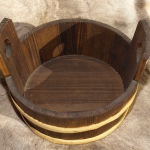 Wooden Tub,  Water Bucket , 1.3 gallon, 5 Litre, wedding gift, SCA and Larp, handmade, personalized,