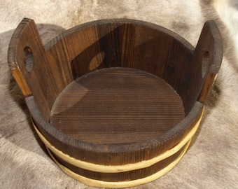 Wooden Tub,  Water Bucket , 1.3 gallon, 5 Litre, wedding gift, SCA and Larp, handmade, personalized,