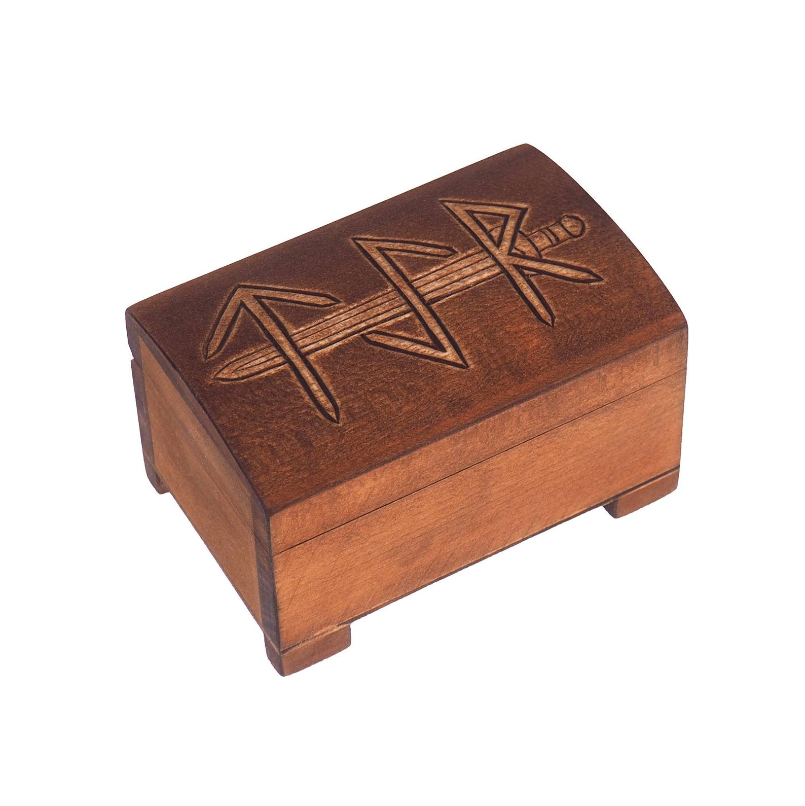 Wooden Jewelry Box TYR Viking Sword Hand Carved - Etsy
