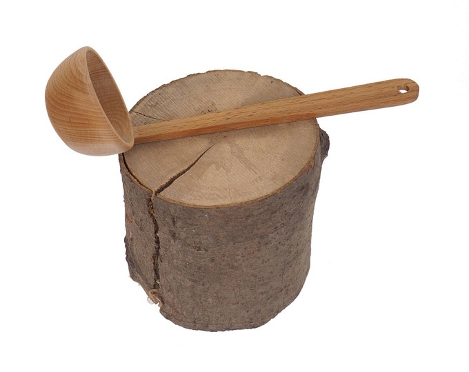 Mini Wood Ladle, Soup ladle, cherry wood, 9 inch, handmade, personalized,