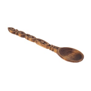 Wooden Hand Carved Spoon, Medieval Spoon, viking pattern,Wood Cutlery, Medieval Kitchen, Dining, Celtic pattern, SCA, personalized v20