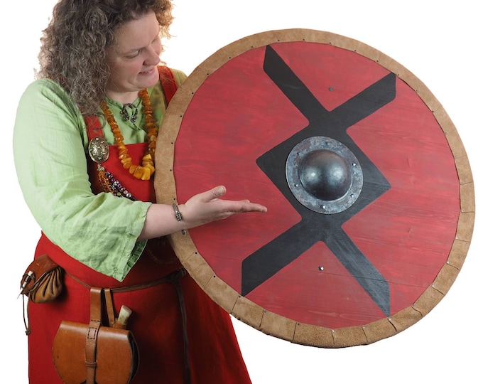 Ingwaz rune Viking Shield Pattern, Norsman shield, Wall decor, Larp and reenactment, SCA ready, black shield