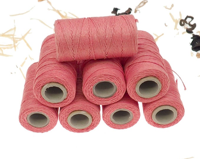 Pink linen thread, unwaxed Linen String ,natural Warp Thread thickness of 1mm/ 3ply 100grams (210 yards ~ 190 metres), linen sewing thread