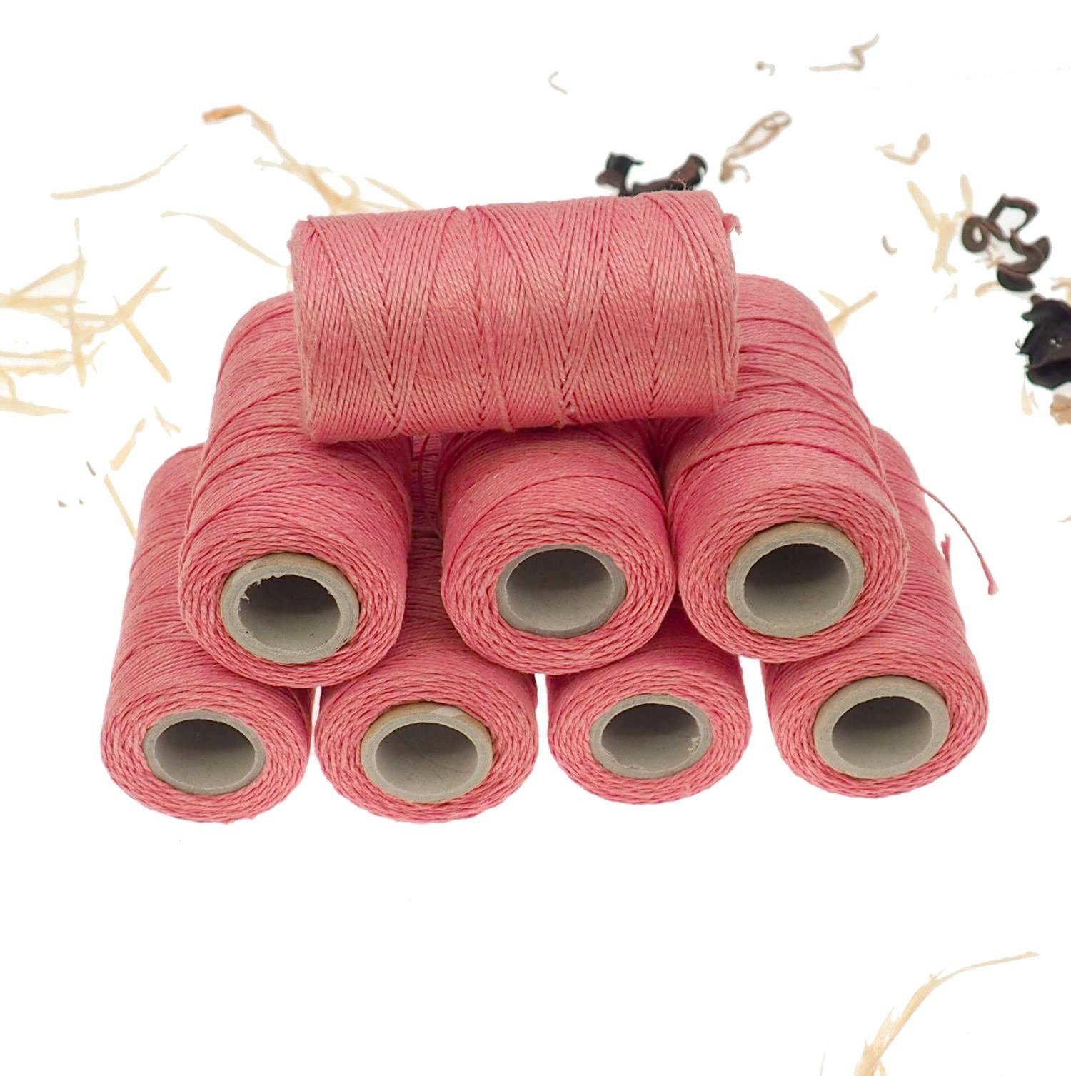 RED Linen Thread, Unwaxed Red Linen String , Warp Thread Thickness of 1mm /  3ply 100grams 210 Yards 190 Metres, Linen Sewing Thread 