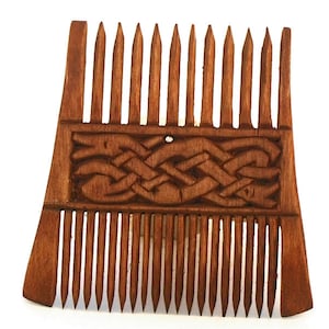 Viking Wooden Double Comb with pattern form Runestone Norway