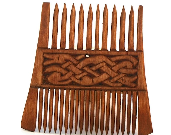 Viking Wooden Double Comb with pattern form Runestone Norway