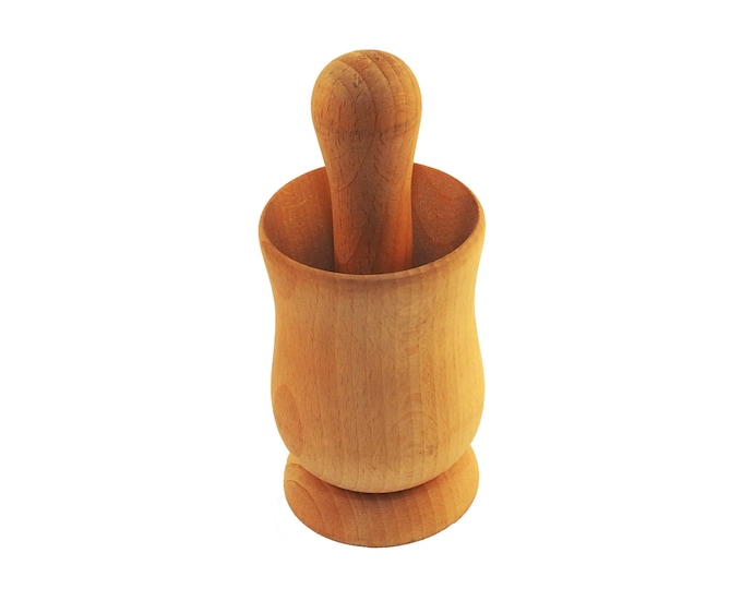 Wooden Mortar and Pestle