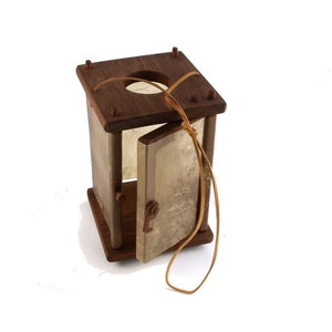 Wooden Medieval Lantern, door opening , Chestnut, Viking lamp, Larp, SCA, Lantern, Candle light, Historical Re-enactment