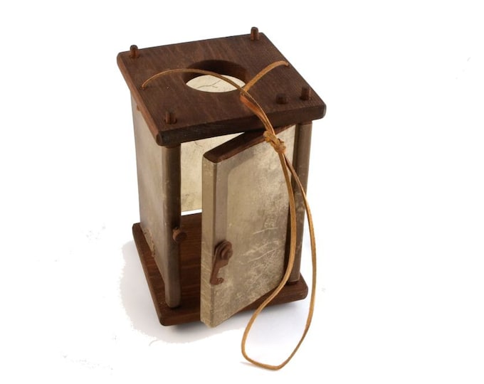 Wooden Medieval Lantern, door opening , Chestnut, Viking lamp, Larp, SCA, Lantern, Candle light, Historical Re-enactment