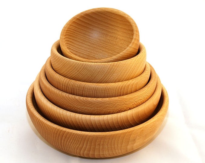 Beech wooden bowl set