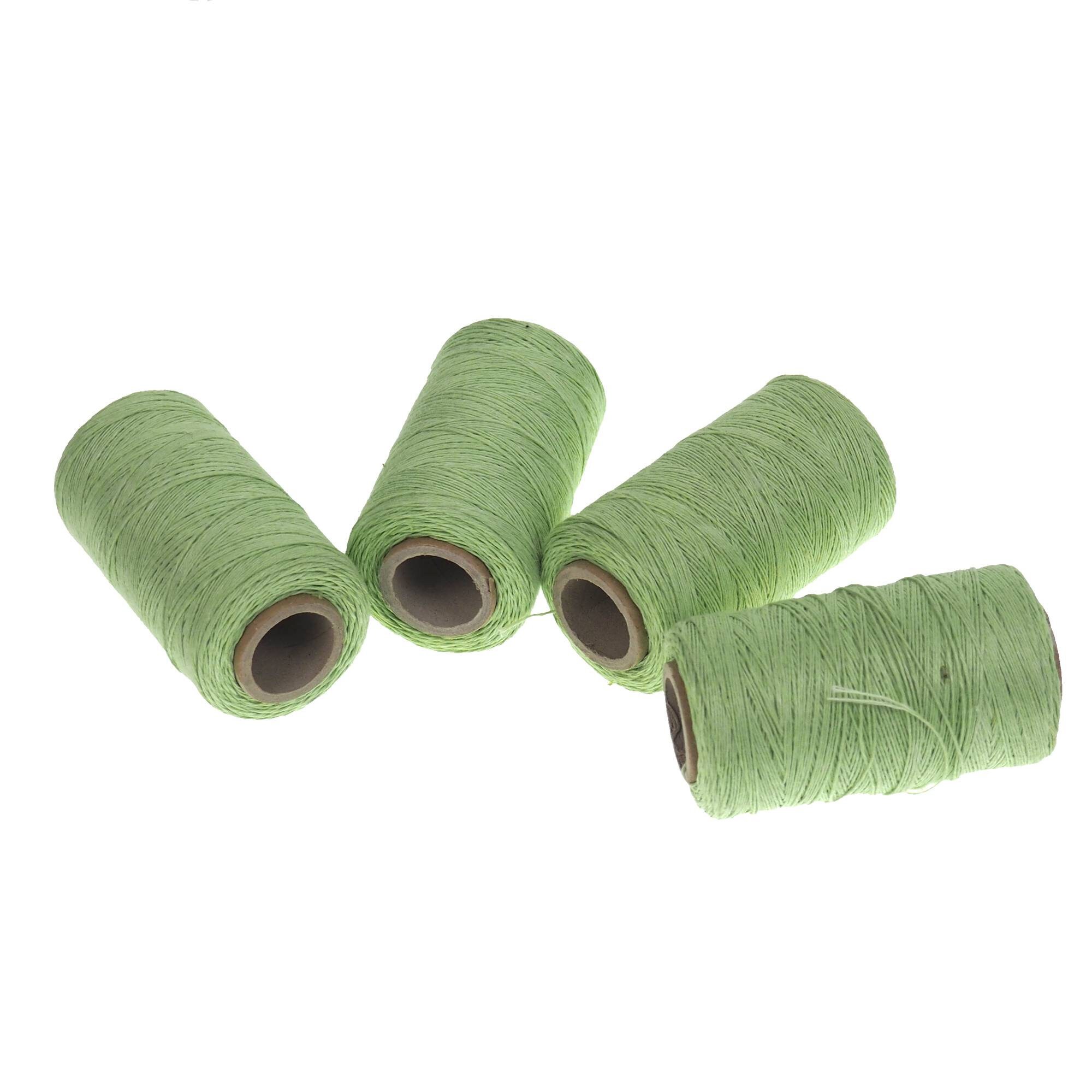 Light green linen thread, unwaxed Linen String ,natural Warp Thread