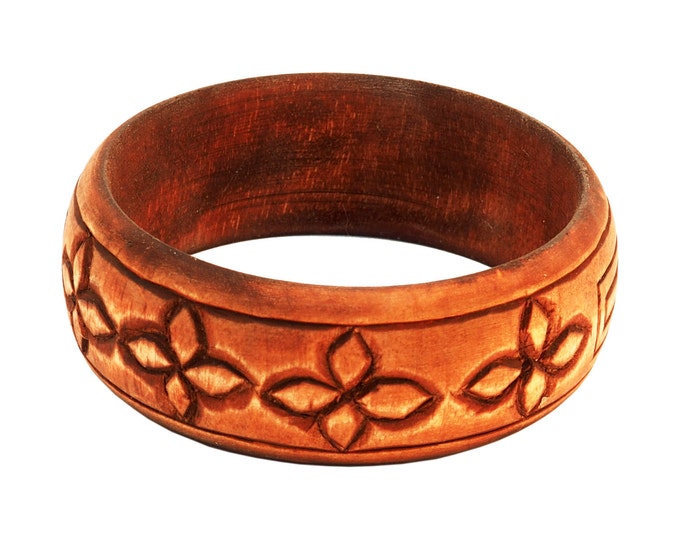 Wooden Jewelry Hand Carved Bracelet No 3