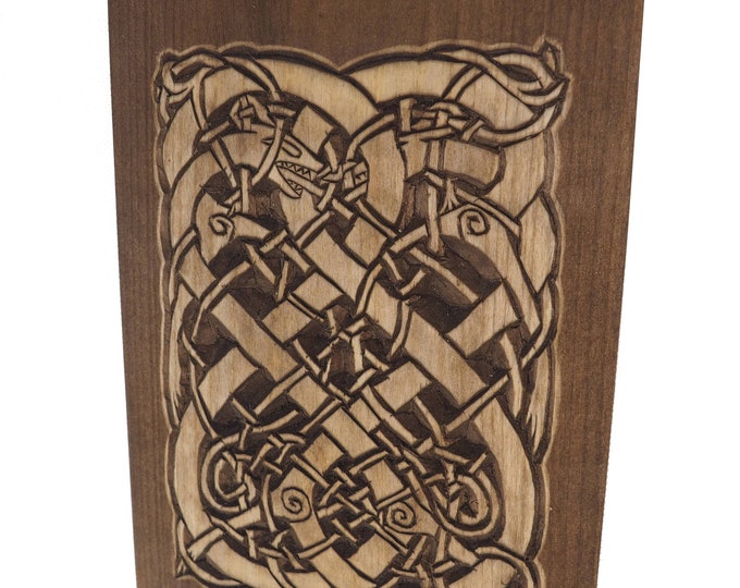 Wall sign, Urnes Dragons , Norge- carving from rune stone Viking decor, hand carved wall sign,Viking art,wall hanging,Norse ,Scandinavian