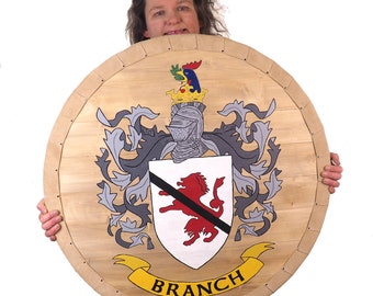 Wikinger Schild Mit Drachenmotiv – Holzschild Für Kinder, 40 Cm