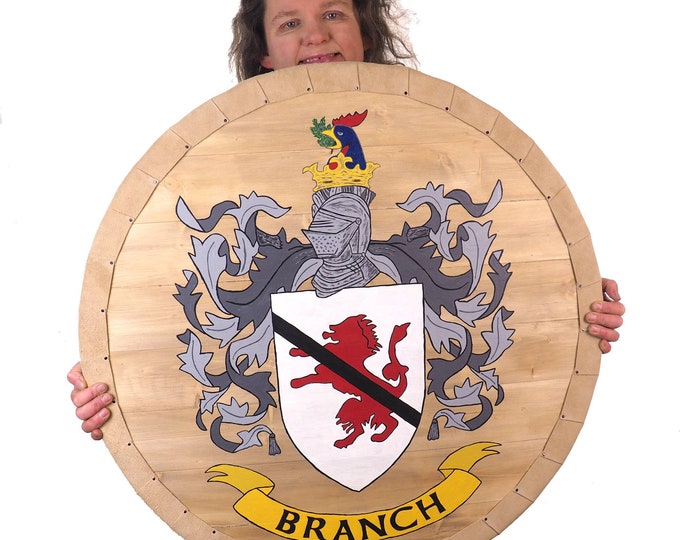 Crest Shield, company logo, Personalized Viking Shield, Hand Painted, Norsman shield, Wall decor, Larp and reenactment, SCA ready, pub decor