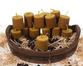Pure Beeswax Candle, 2 and 1/2" high Unscented, Pillar, Hand Made, Natural, Prayer Altar, Meditation