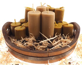 Massive Pure Beeswax Candle, 5 and 1/2" high Unscented, Hand Made, Natural, Meditation, Prayer, Altar