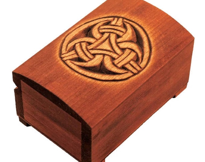 Wooden historical jewelry box with pattern of Borre Style, Norway