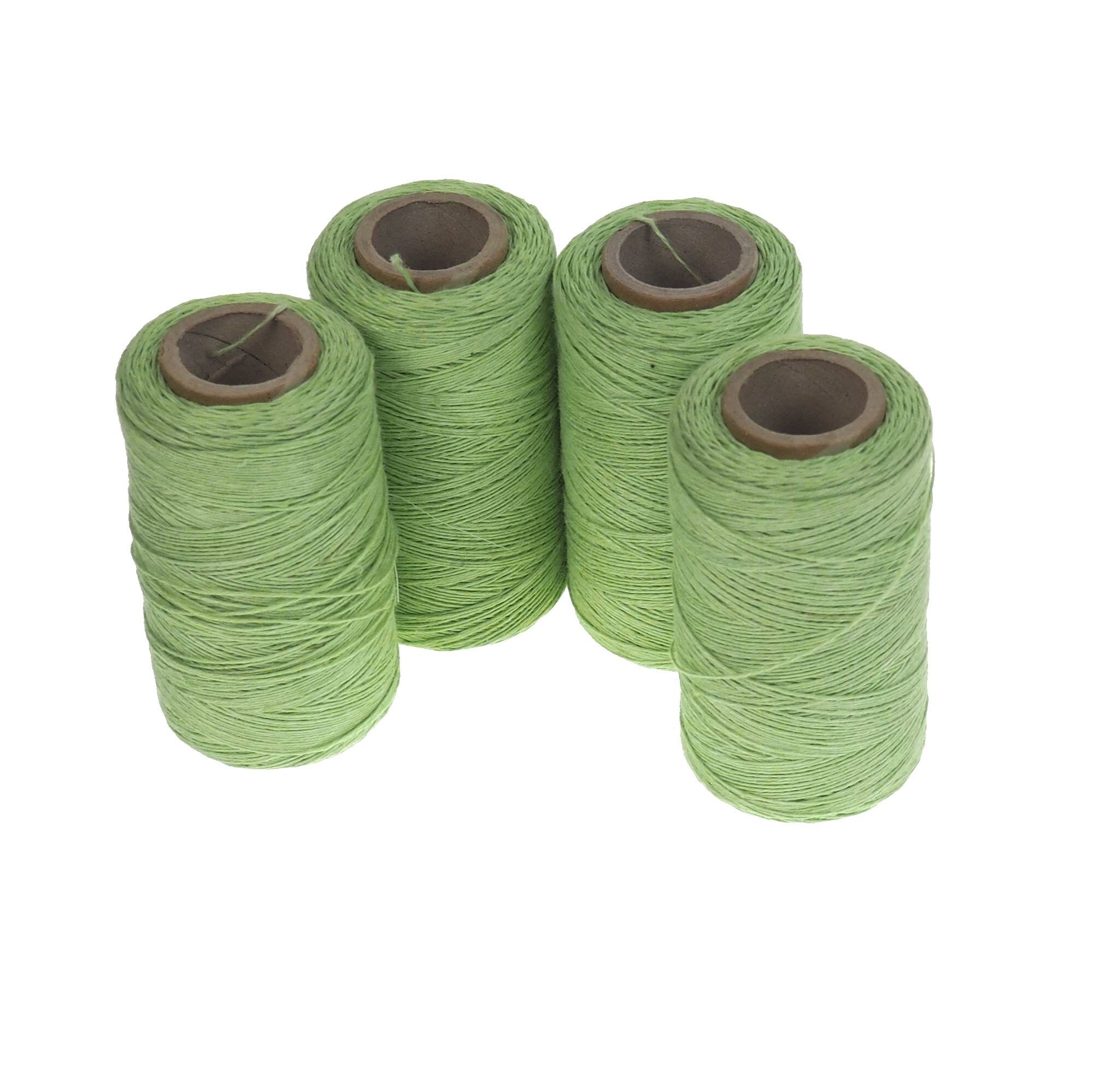 Light green linen thread, unwaxed Linen String ,natural Warp Thread