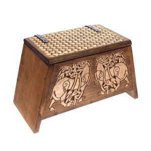 Small Personalized Viking Chest, Hand Carved, Norse Pattern Box ...