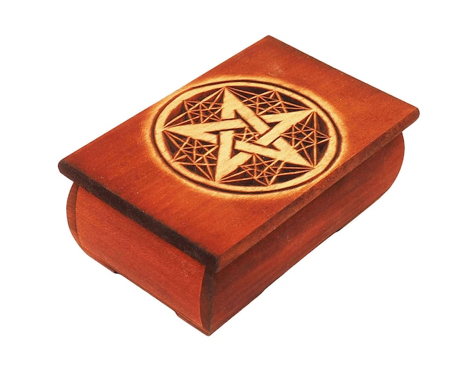 Wooden Historical Jewelry Box - Pentagram