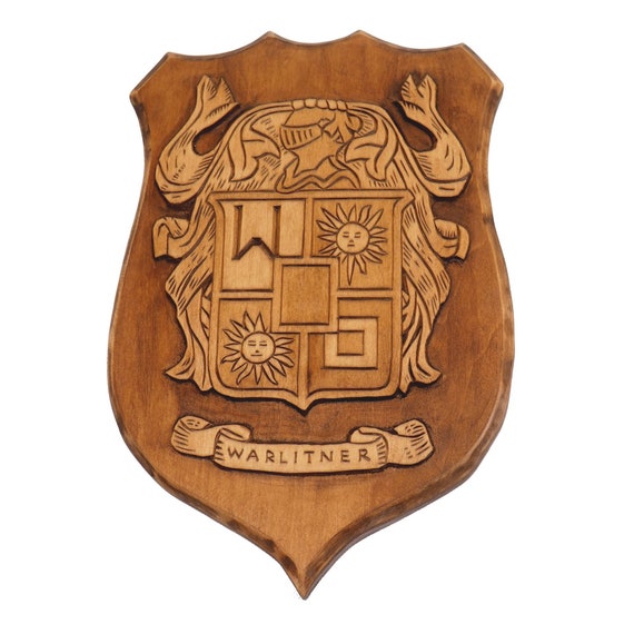 Personalized Family Arms Crest Hand Carved Coat of Arms - Etsy